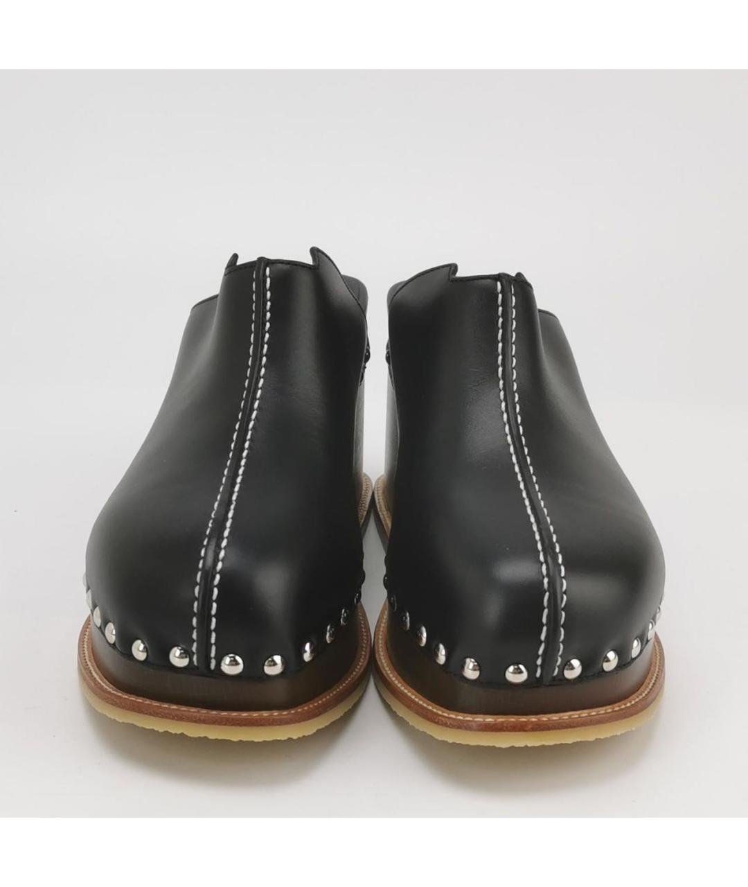 HERMES Черные кожаные сабо, фото 3