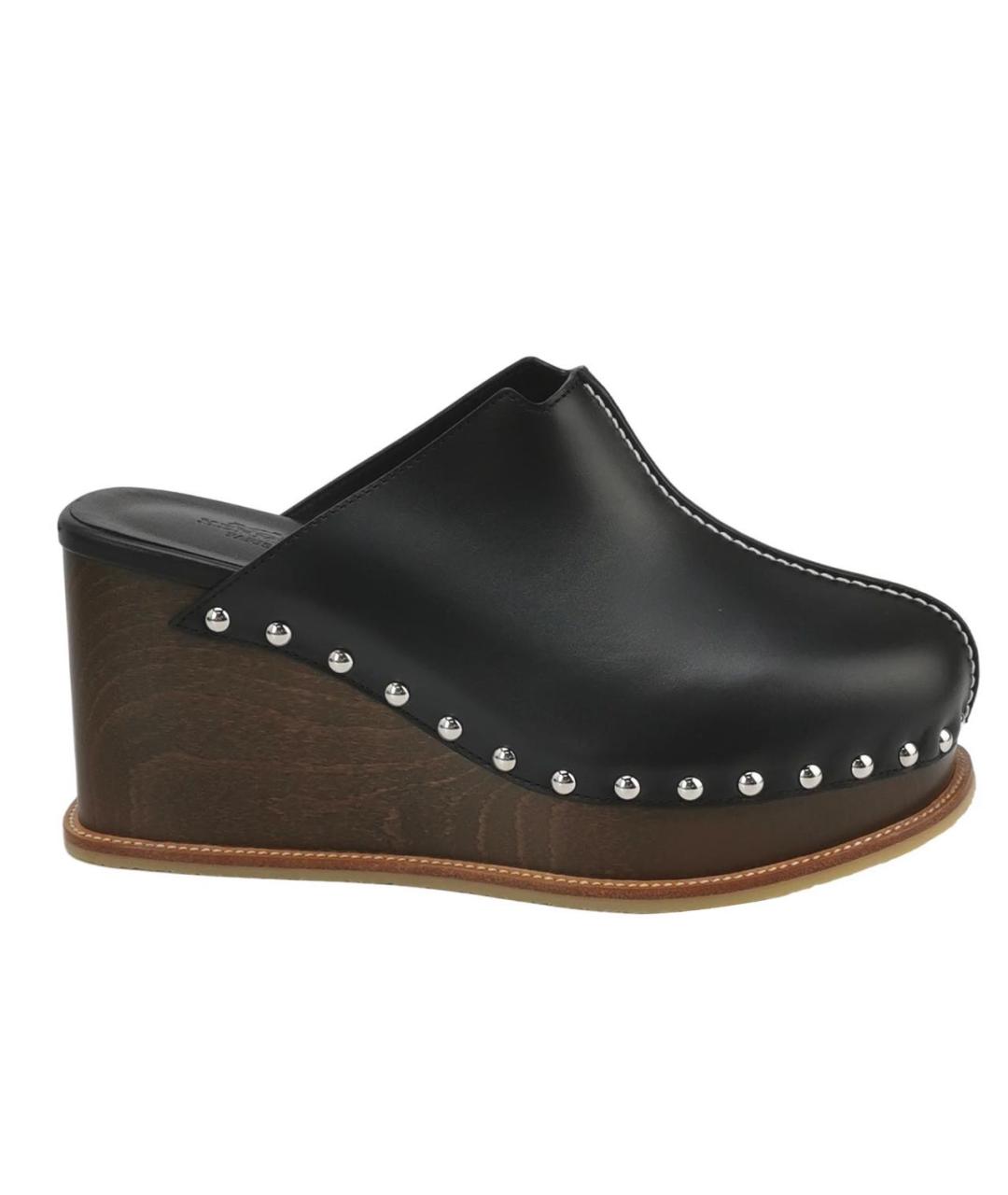 HERMES Черные кожаные сабо, фото 9