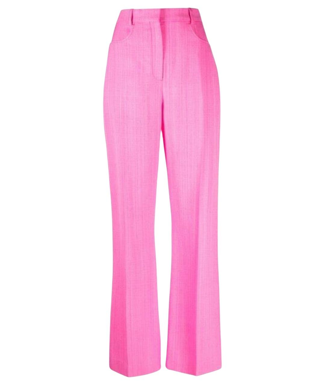 JACQUEMUS Розовые вискозные прямые брюки, фото 1
