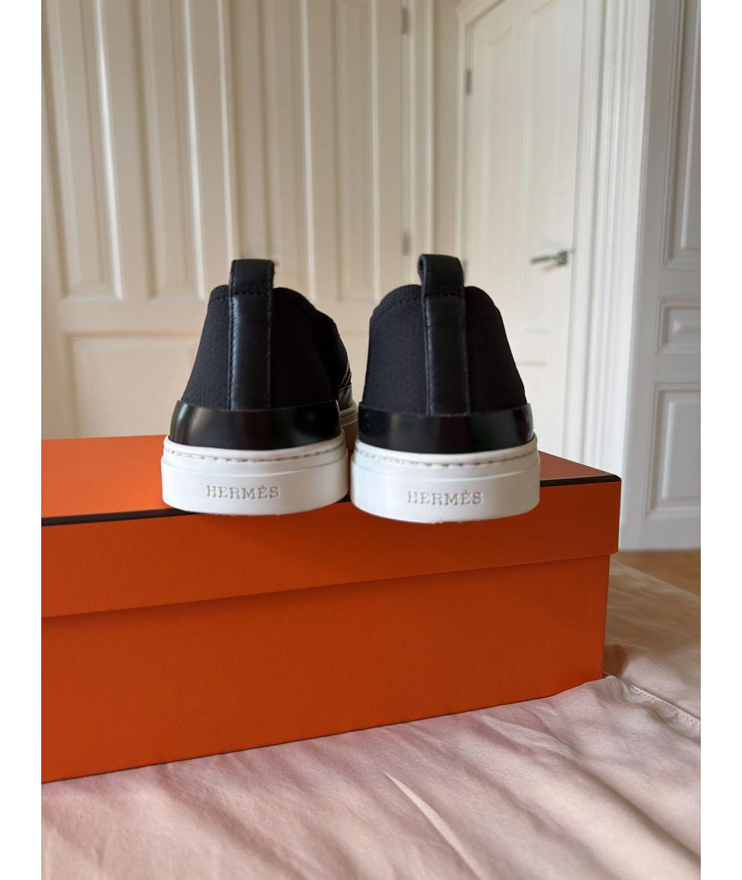 HERMES Черные кеды, фото 4