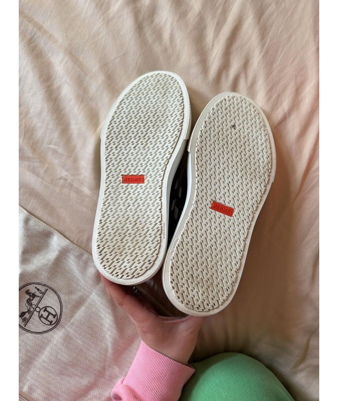 HERMES Черные кеды, фото 6