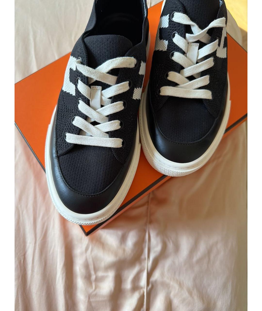 HERMES Черные кеды, фото 3