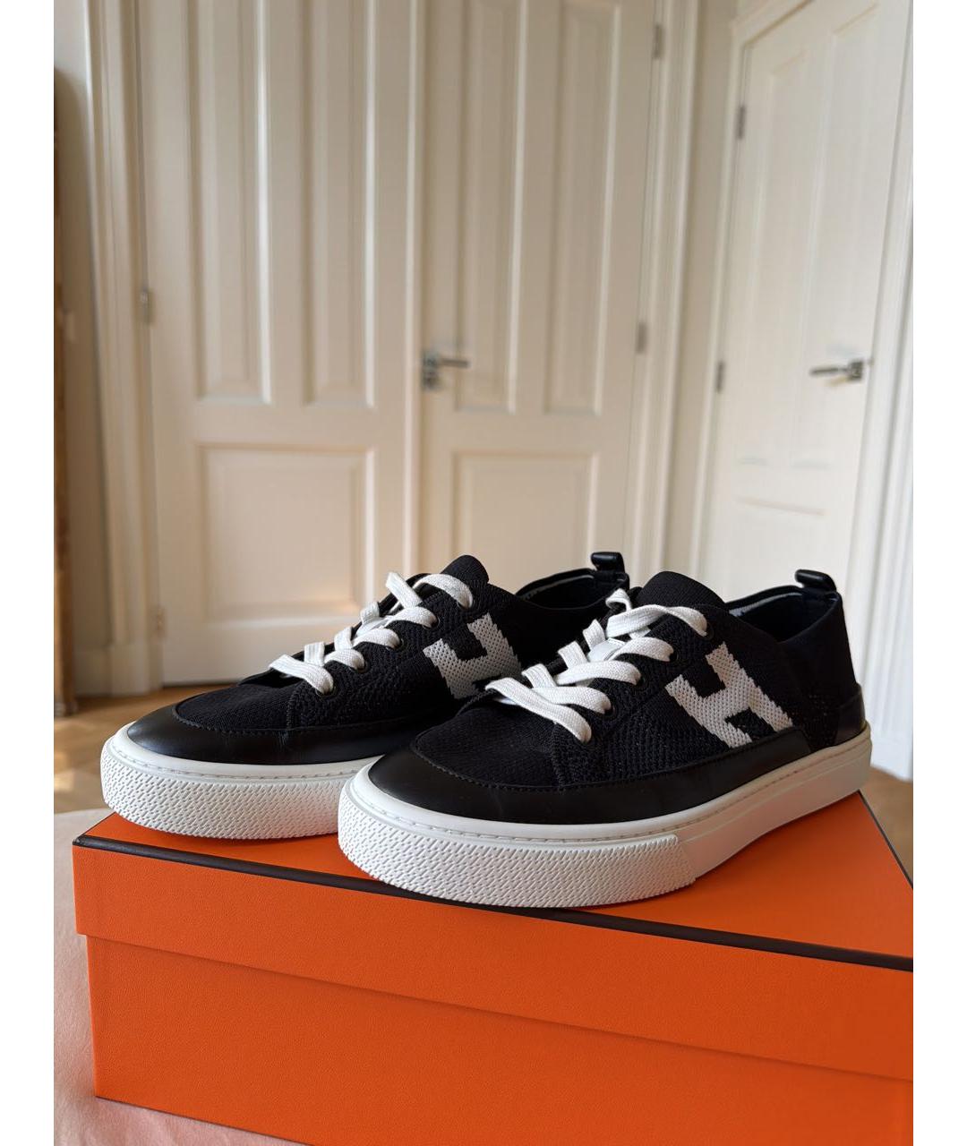 HERMES Черные кеды, фото 2