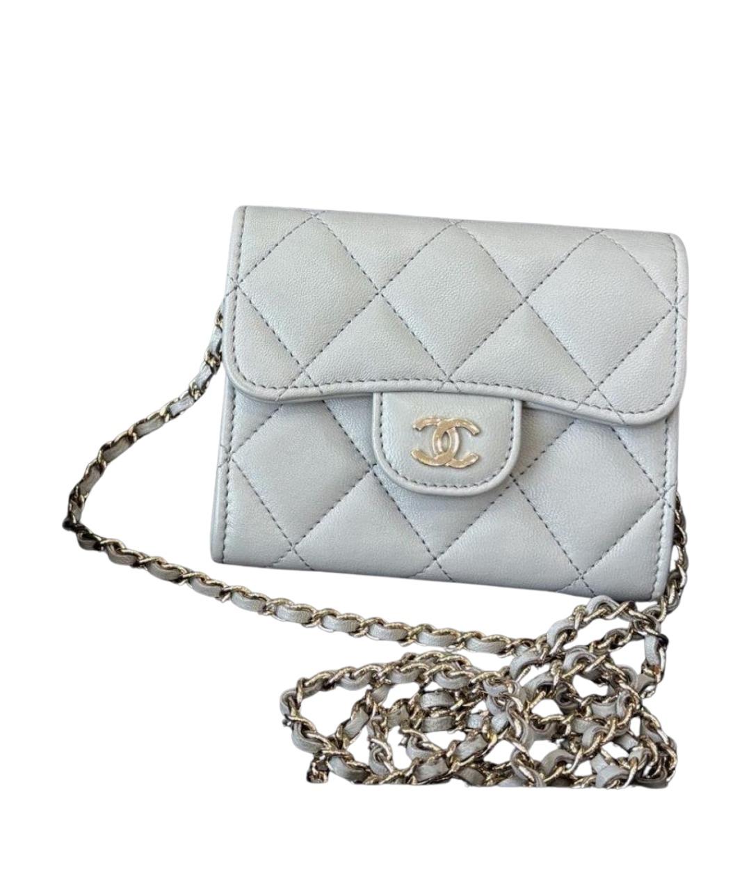 CHANEL Серая кожаная сумка через плечо, фото 1