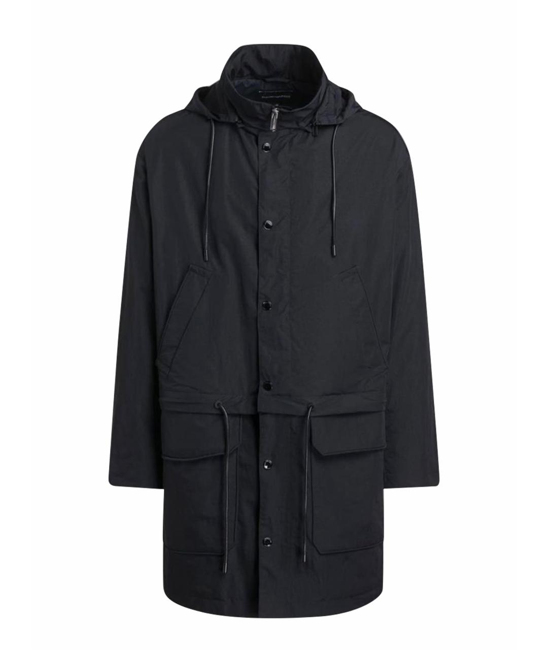 EMPORIO ARMANI Темно-синяя полиамидовая парка, фото 1