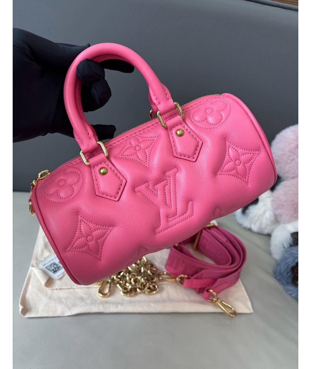 LOUIS VUITTON Розовая кожаная сумка с короткими ручками, фото 2