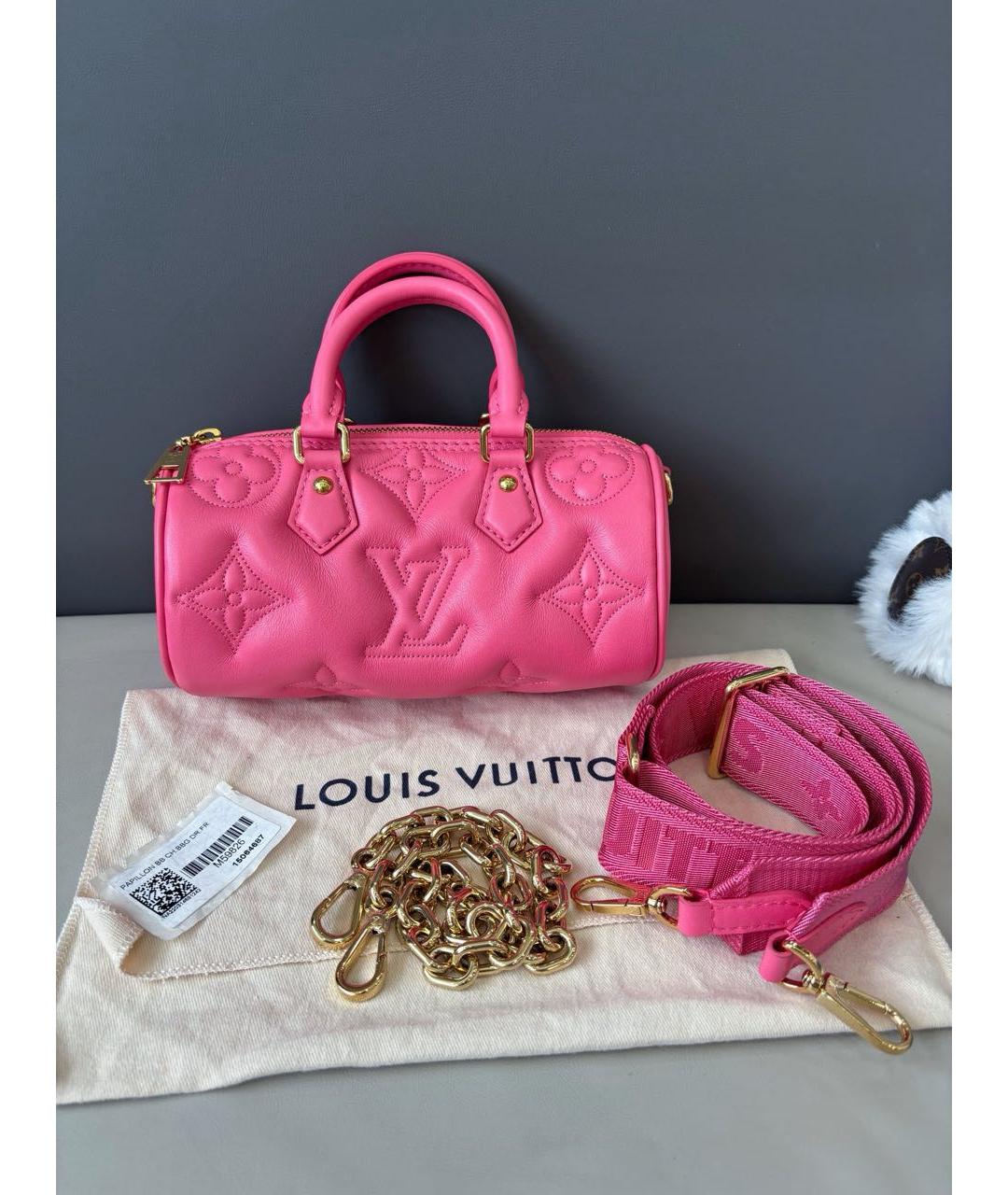 LOUIS VUITTON Розовая кожаная сумка с короткими ручками, фото 9