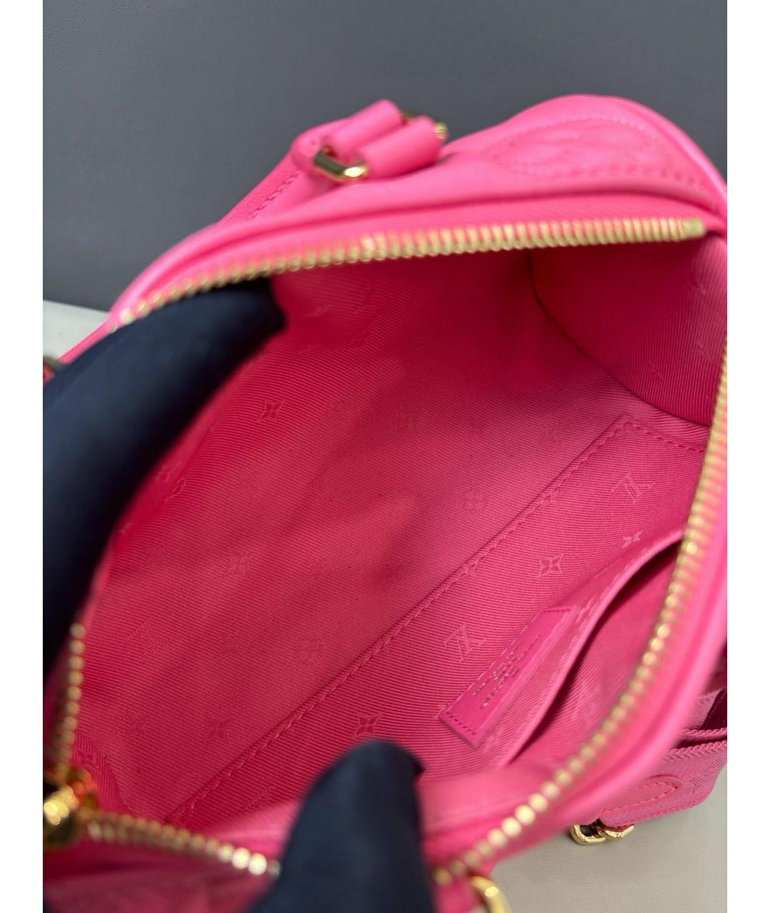 LOUIS VUITTON Розовая кожаная сумка с короткими ручками, фото 8