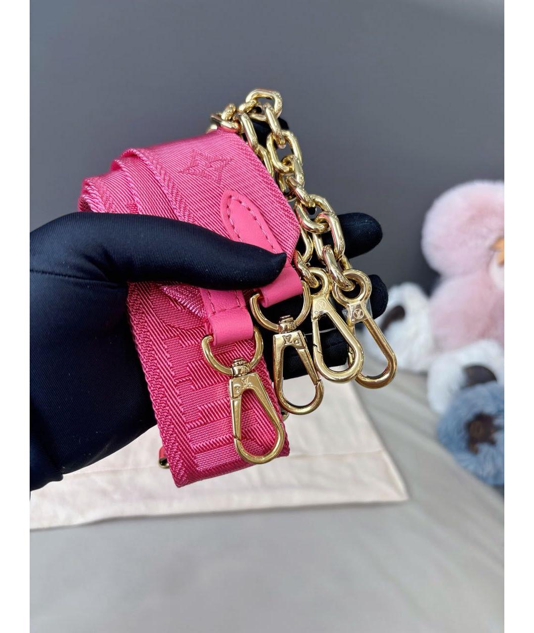 LOUIS VUITTON Розовая кожаная сумка с короткими ручками, фото 7