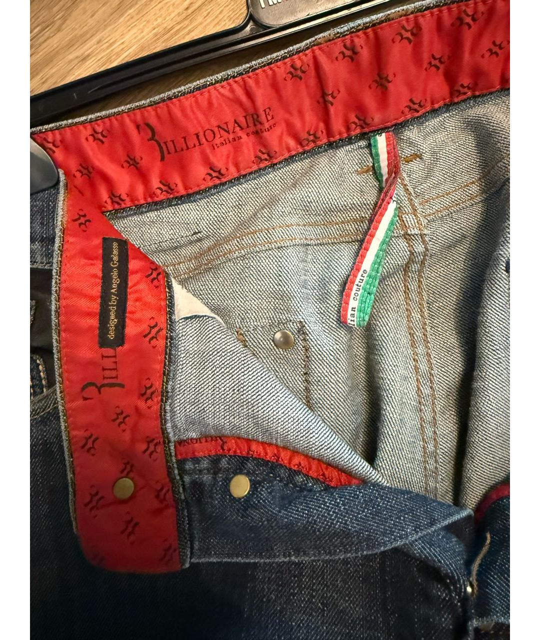 BILLIONAIRE Темно-синие хлопковые прямые джинсы, фото 6