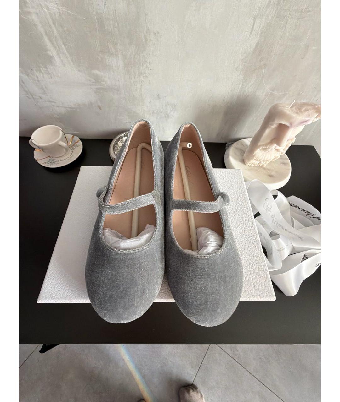 Age Of Innocence Серые бархатные балетки, фото 2