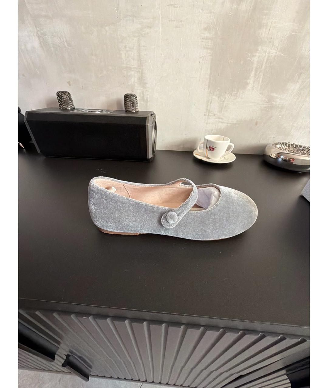 Age Of Innocence Серые бархатные балетки, фото 5