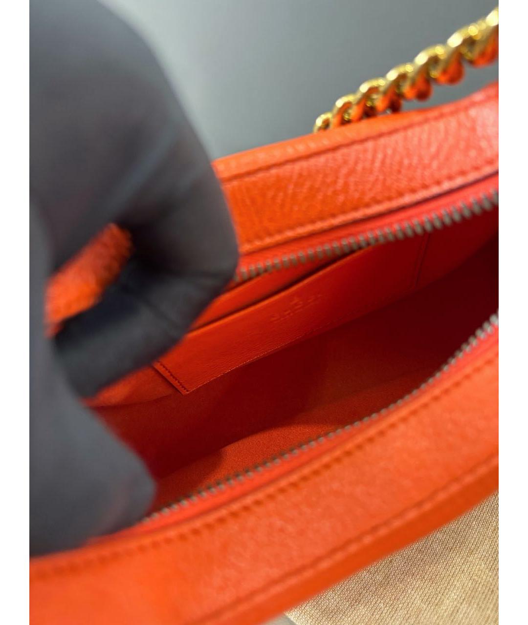 GUCCI Оранжевая кожаная сумка с короткими ручками, фото 8