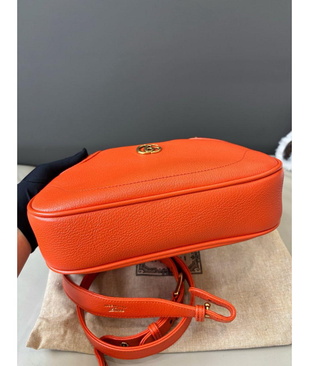 GUCCI Оранжевая кожаная сумка с короткими ручками, фото 5