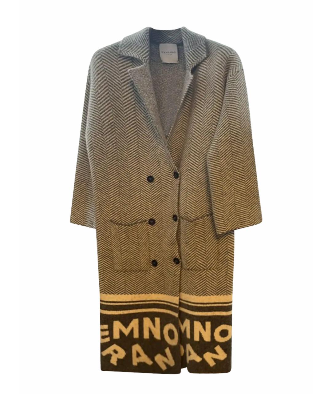 ERMANNO FIRENZE Серое шерстяное пальто, фото 1