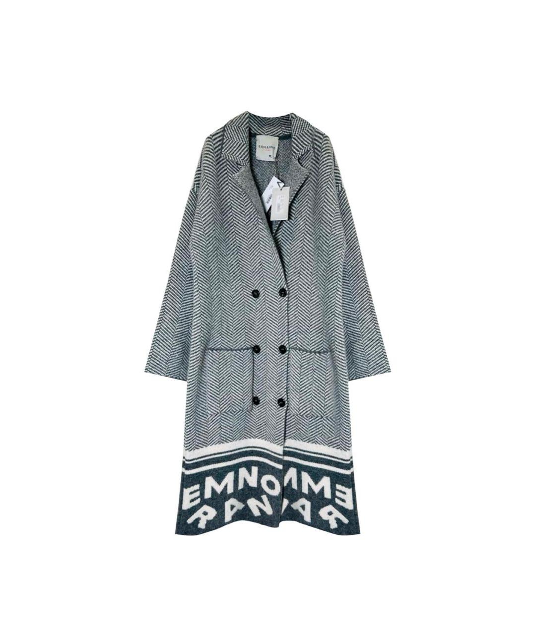 ERMANNO FIRENZE Серое шерстяное пальто, фото 5