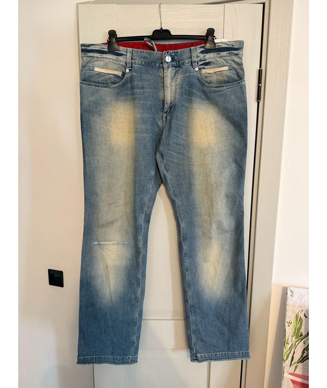 BILLIONAIRE Синие хлопковые прямые джинсы, фото 6