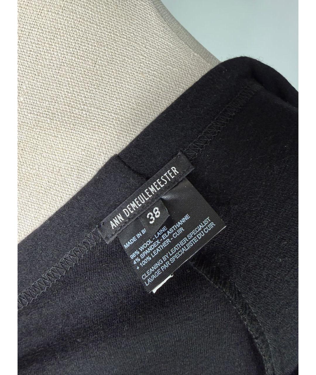 ANN DEMEULEMEESTER Черные шерстяные брюки узкие, фото 7