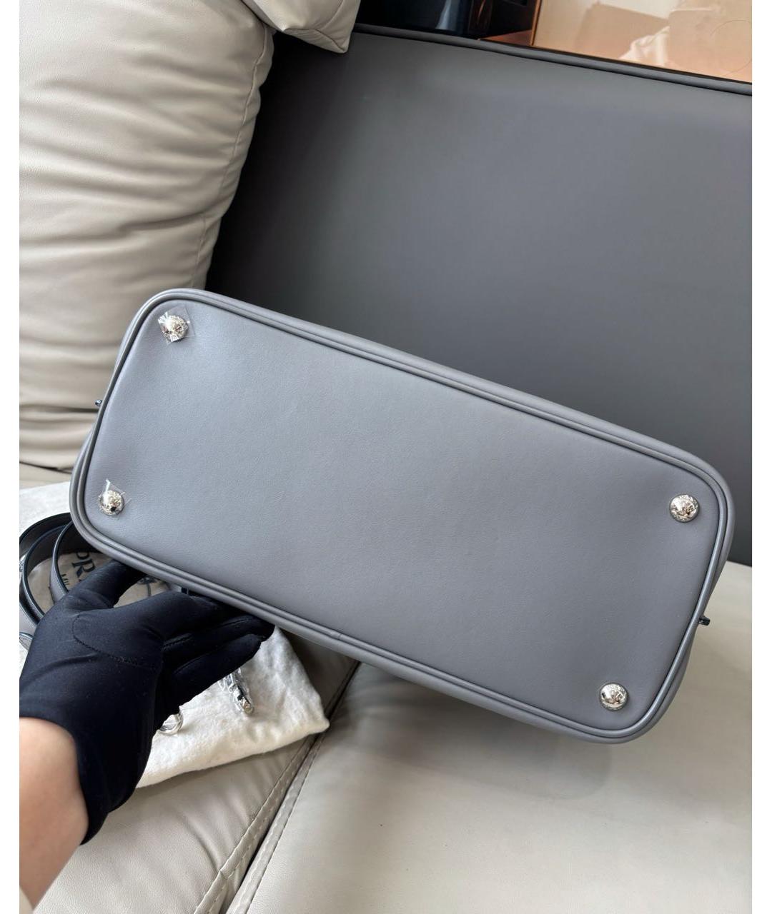 PRADA Серая кожаная сумка тоут, фото 6