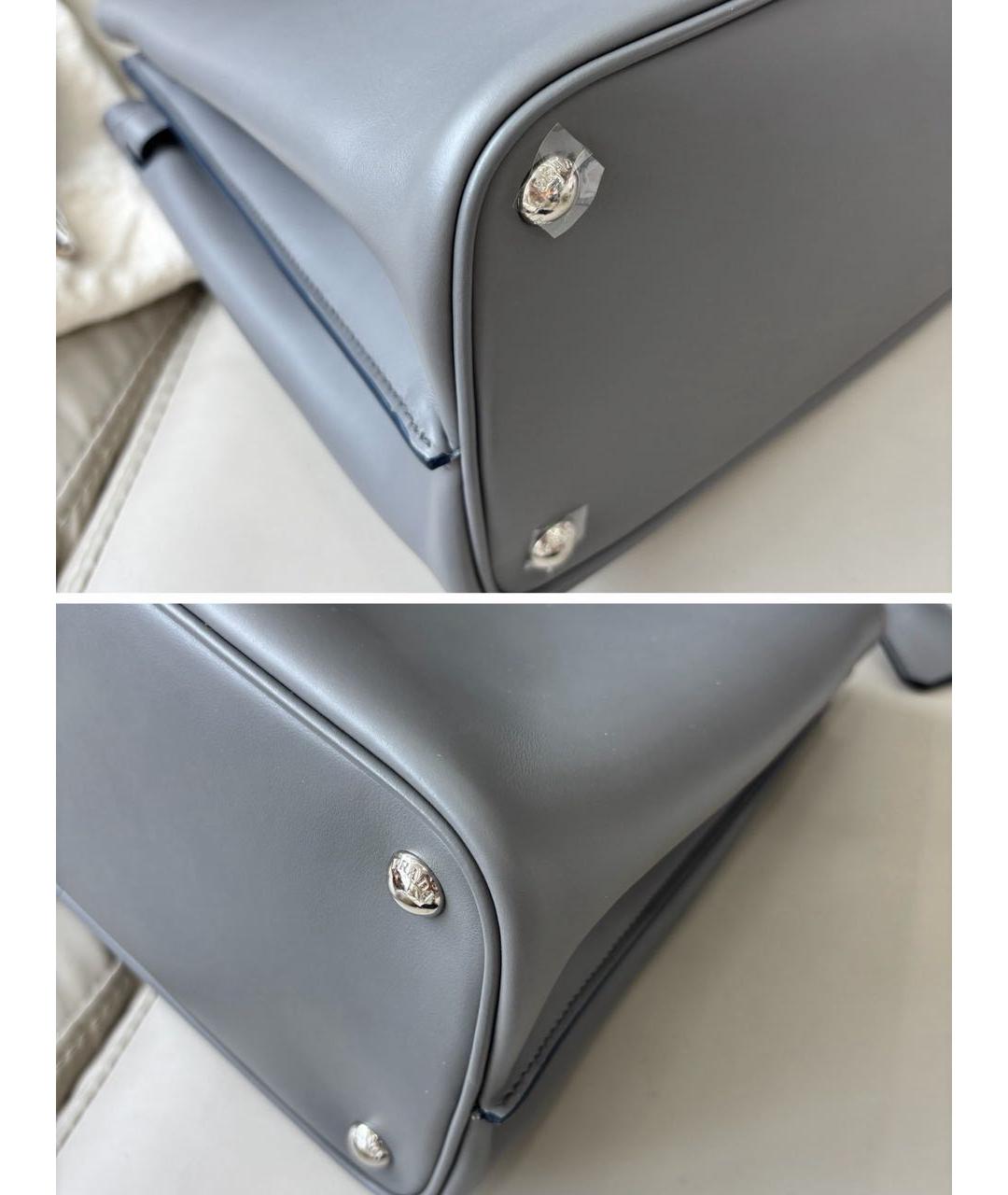 PRADA Серая кожаная сумка тоут, фото 7
