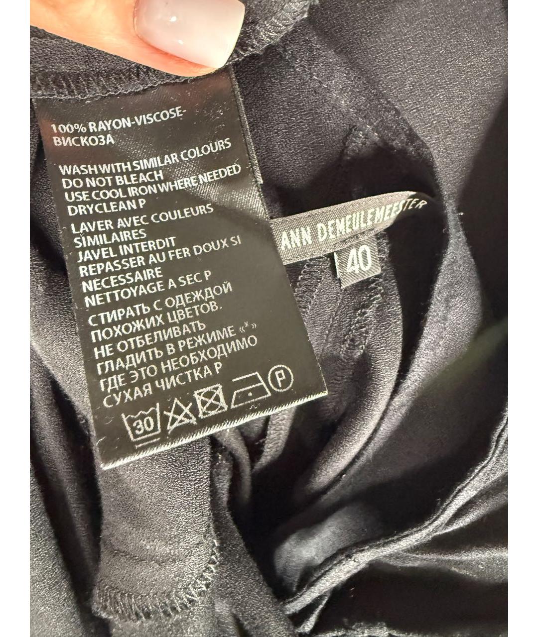 ANN DEMEULEMEESTER Черное вискозное вечернее платье, фото 8