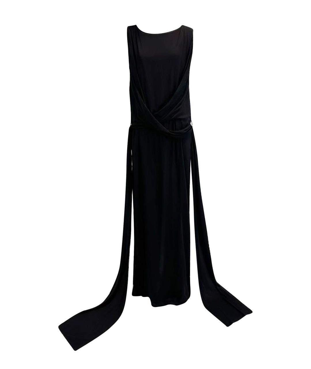 ANN DEMEULEMEESTER Черное вискозное вечернее платье, фото 1