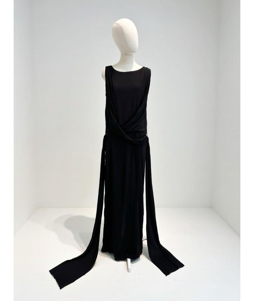 ANN DEMEULEMEESTER Черное вискозное вечернее платье, фото 9