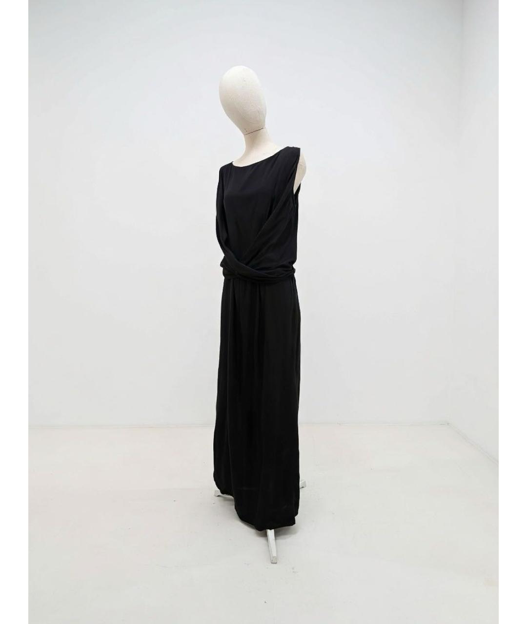 ANN DEMEULEMEESTER Черное вискозное вечернее платье, фото 7