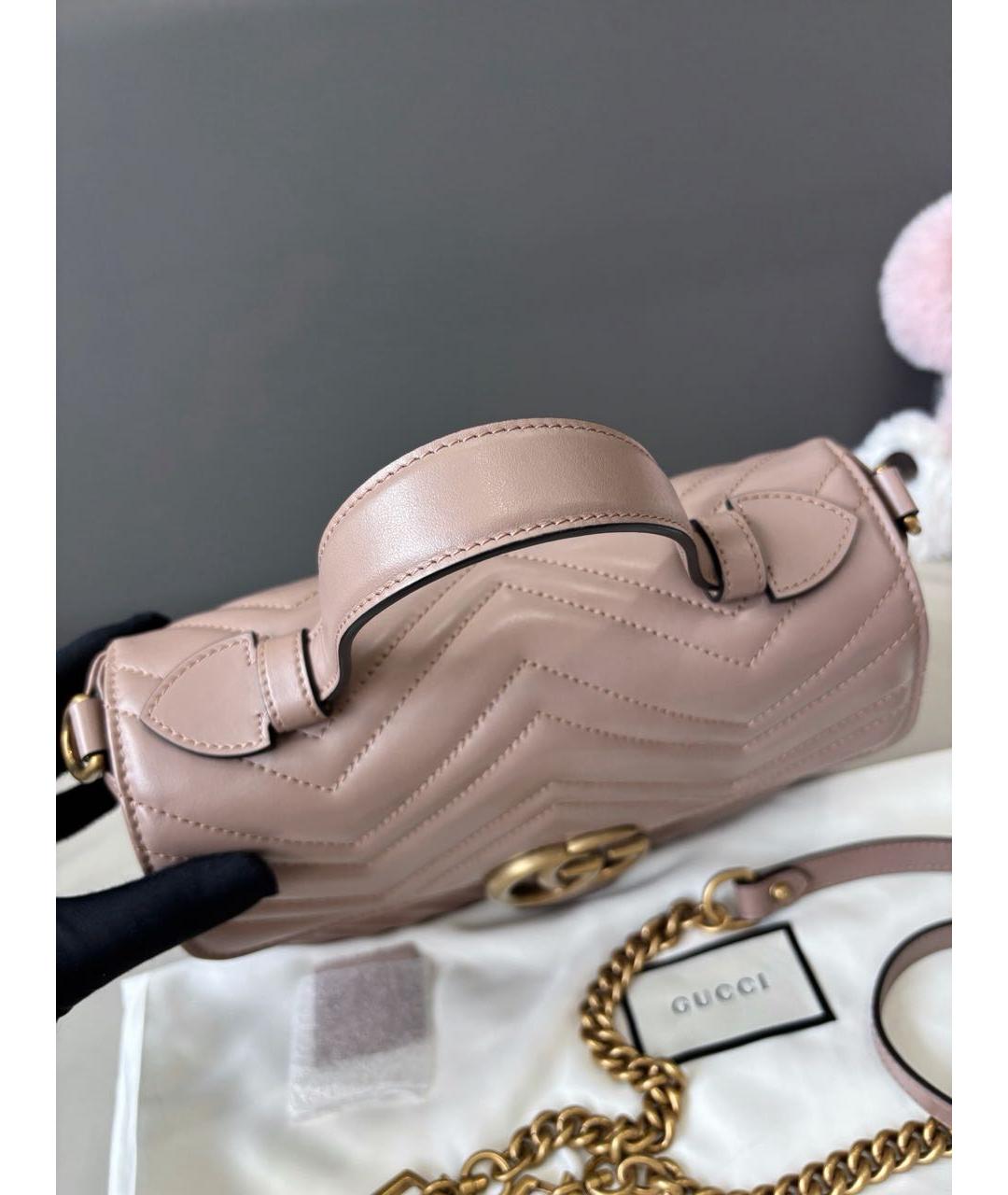 GUCCI Бежевая кожаная сумка через плечо, фото 5