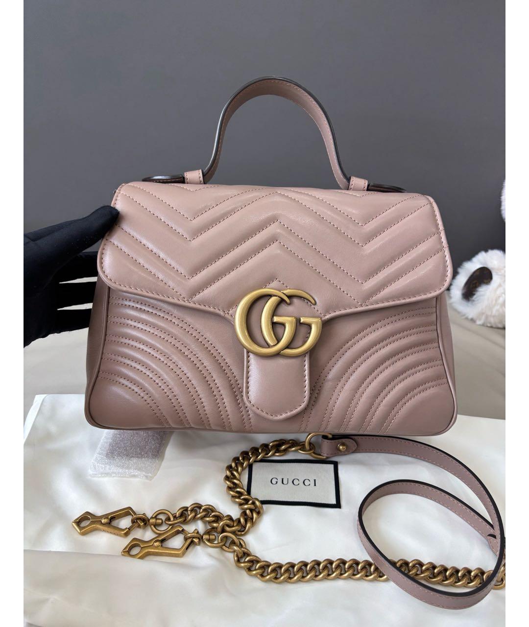 GUCCI Бежевая кожаная сумка через плечо, фото 2