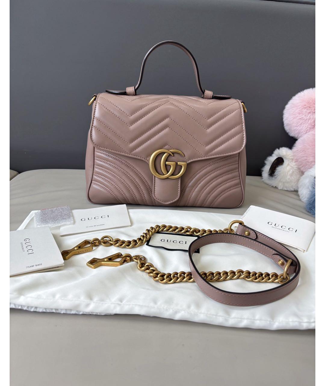 GUCCI Бежевая кожаная сумка через плечо, фото 8