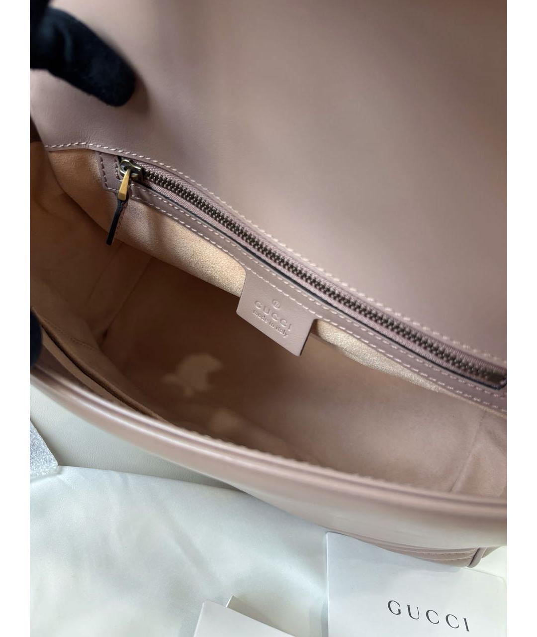 GUCCI Бежевая кожаная сумка через плечо, фото 6