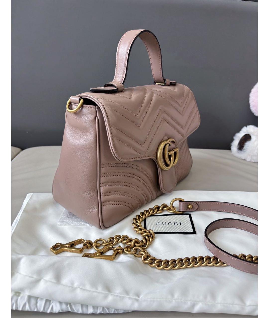 GUCCI Бежевая кожаная сумка через плечо, фото 7