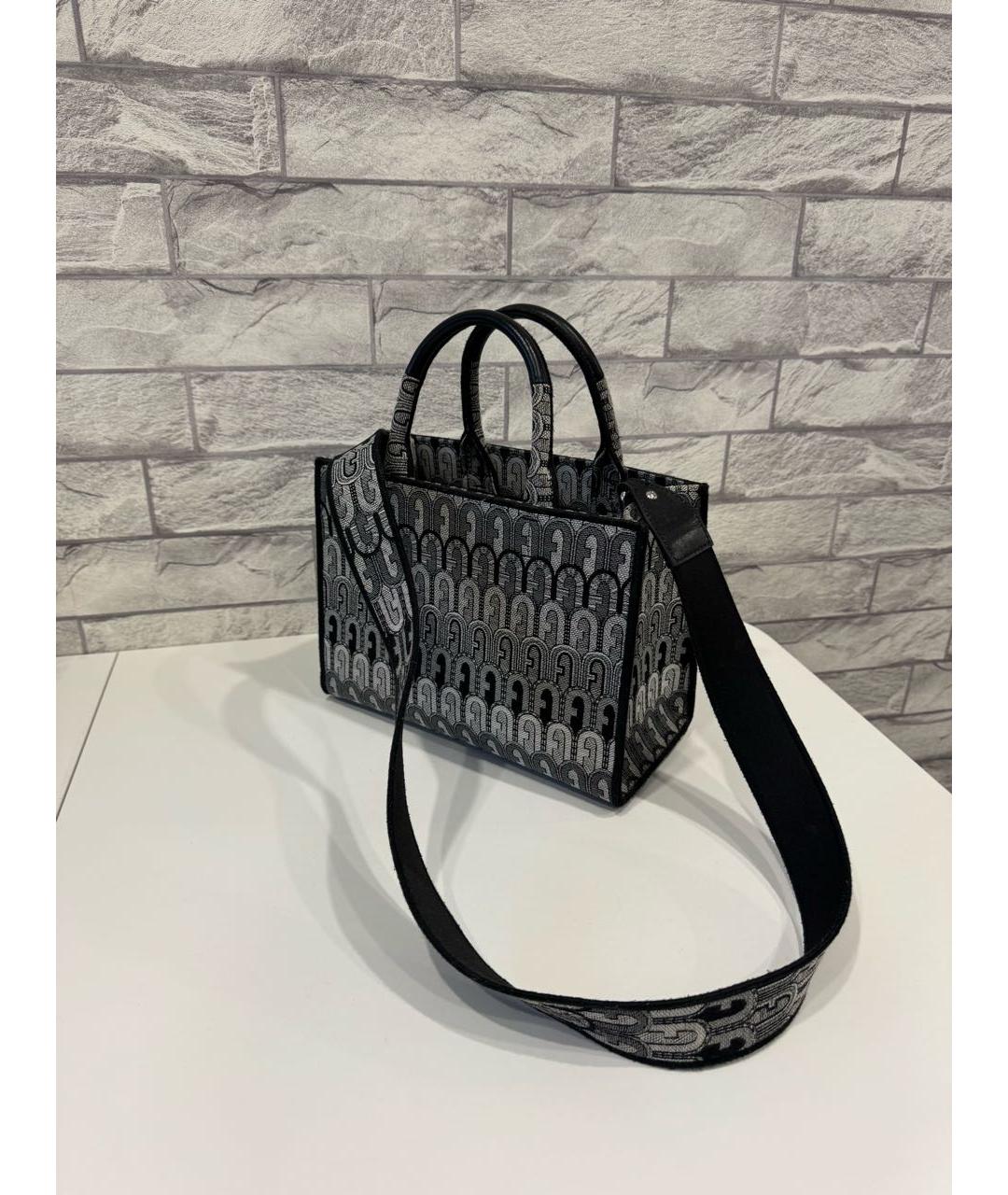 FURLA Серая жаккардовая сумка тоут, фото 2