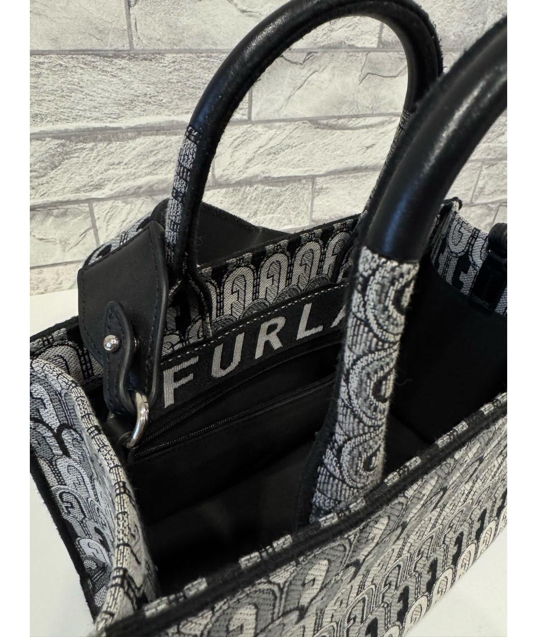 FURLA Серая жаккардовая сумка тоут, фото 4