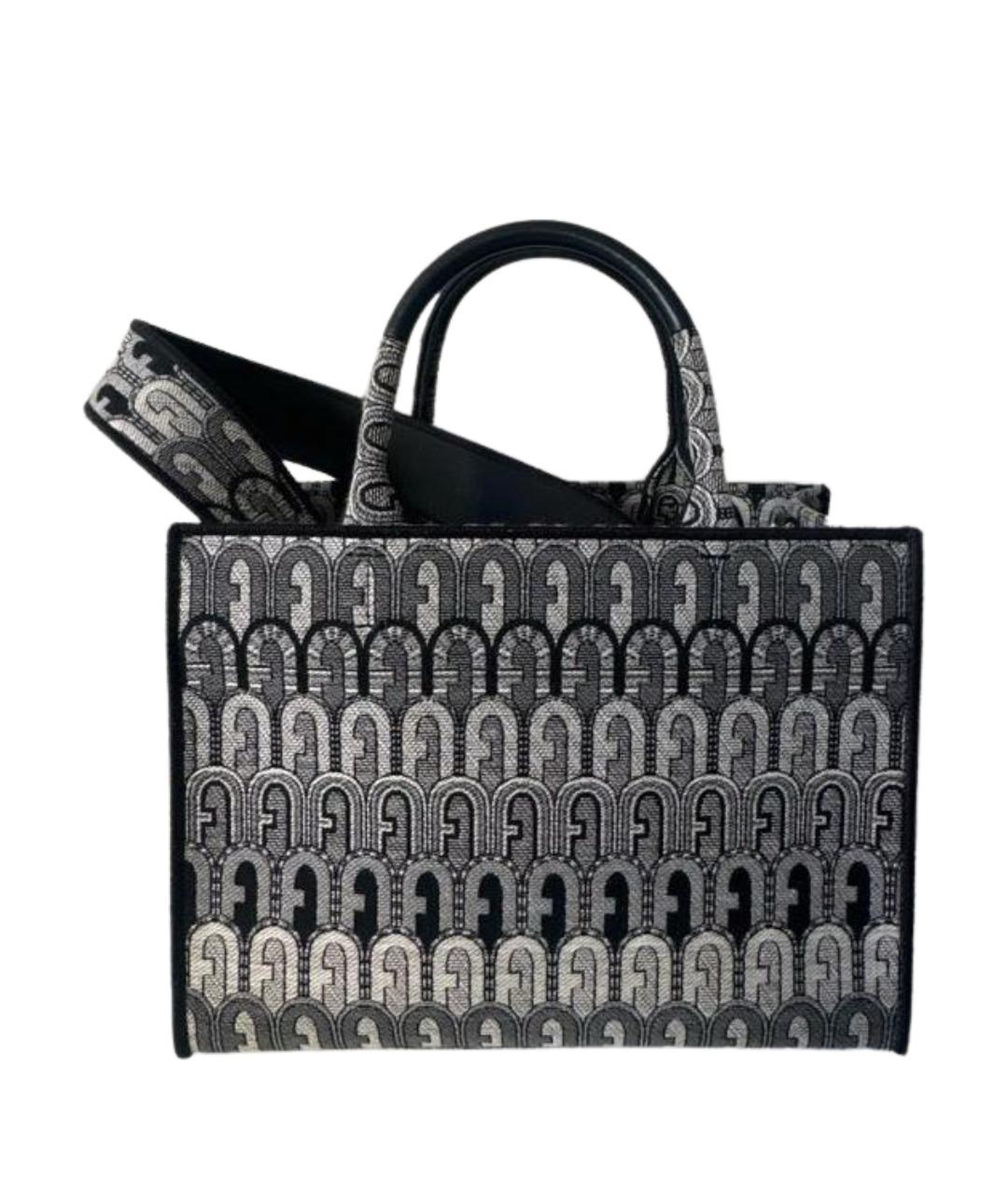 FURLA Серая жаккардовая сумка тоут, фото 1