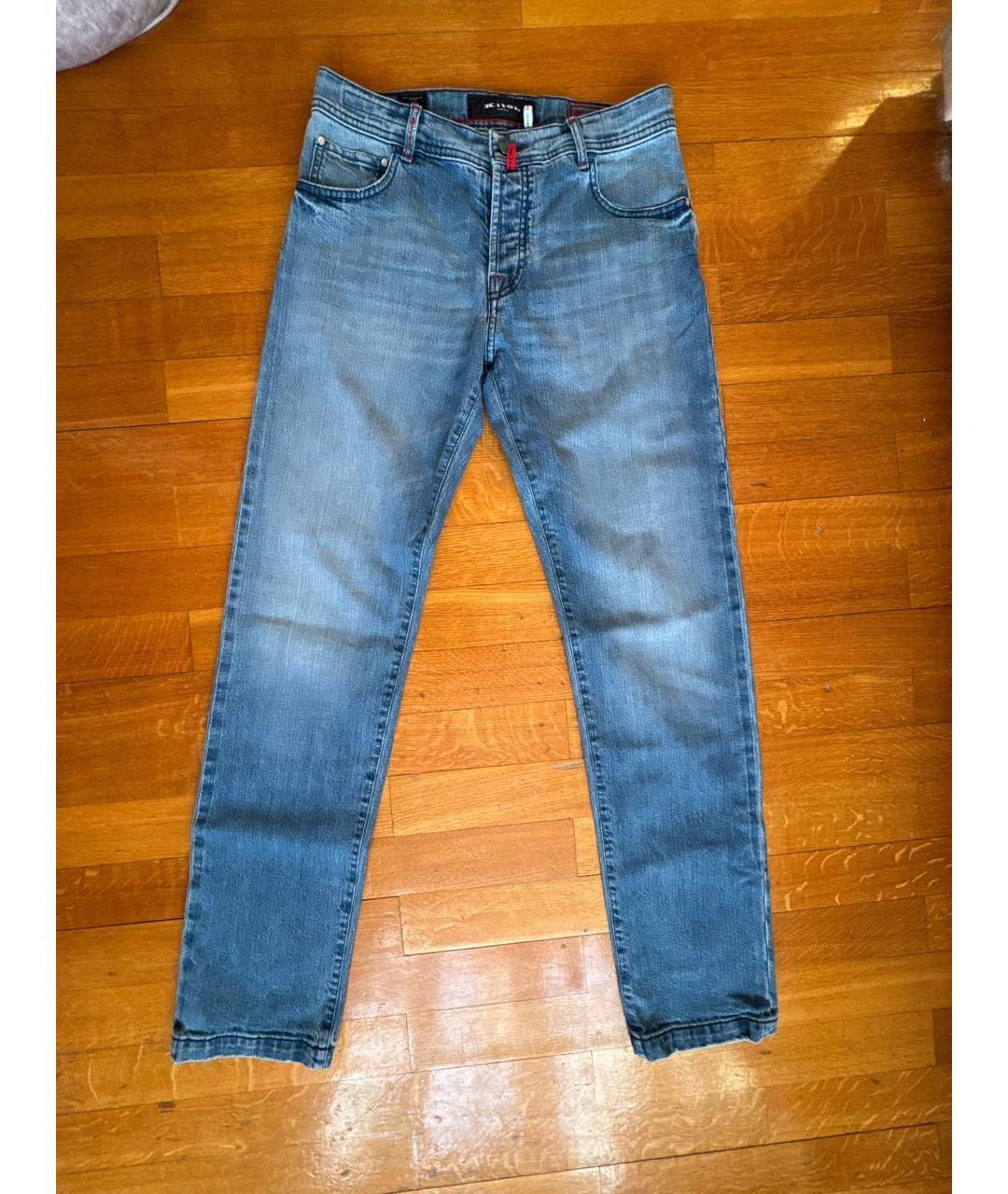 KITON Синие хлопко-эластановые джинсы скинни, фото 5