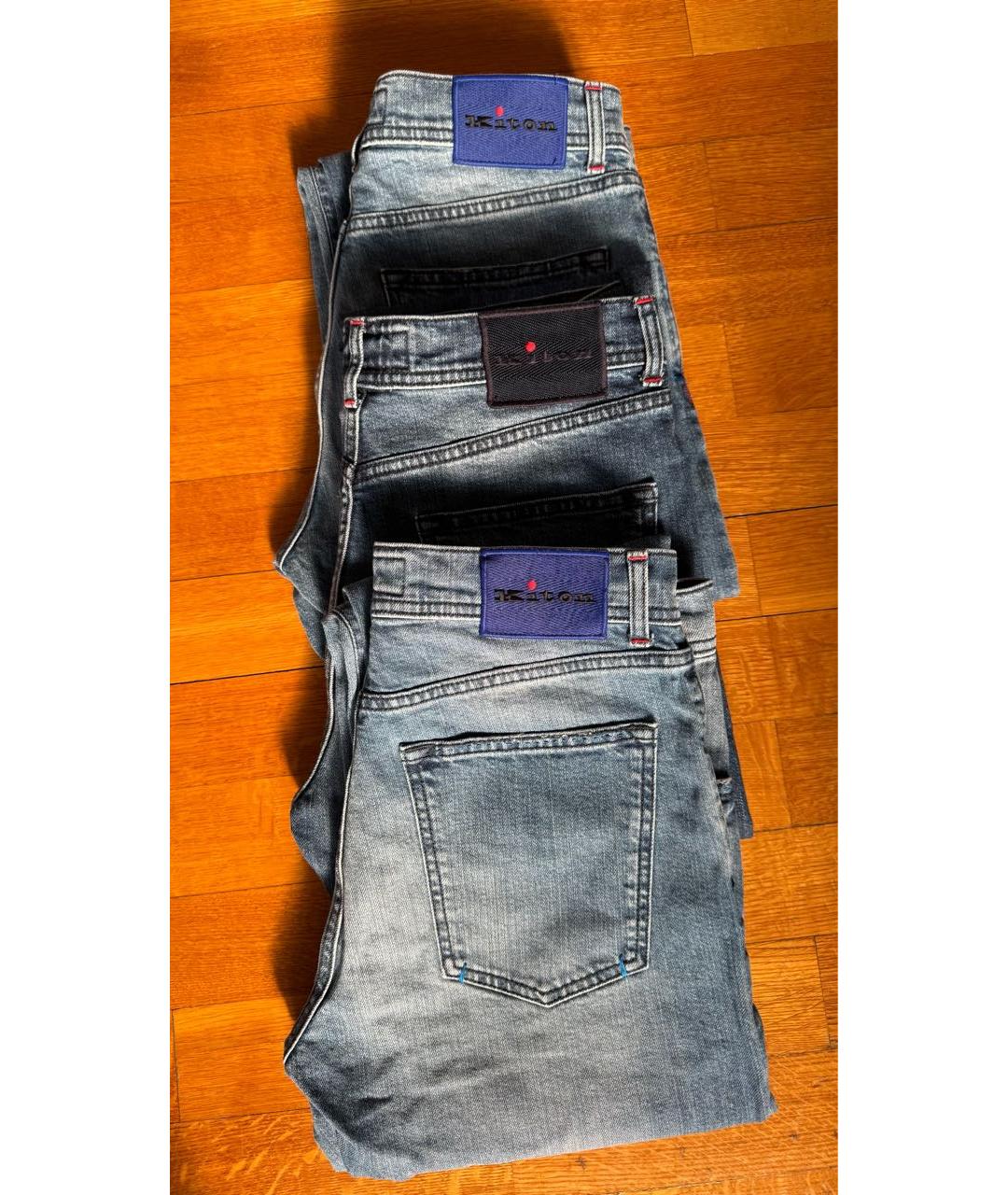 KITON Синие хлопко-эластановые джинсы скинни, фото 2