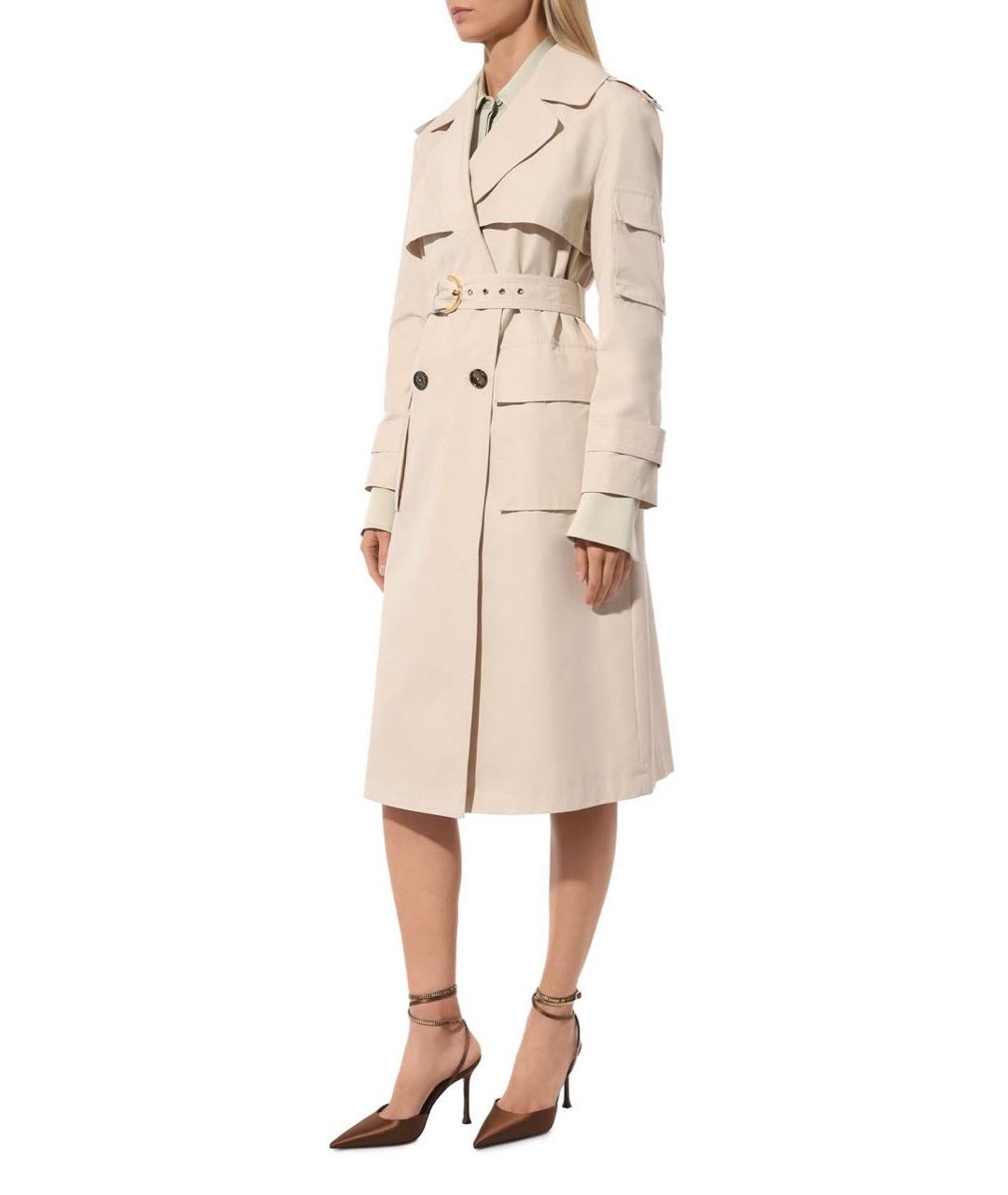 PINKO Бежевый хлопковый тренч/плащ, фото 3