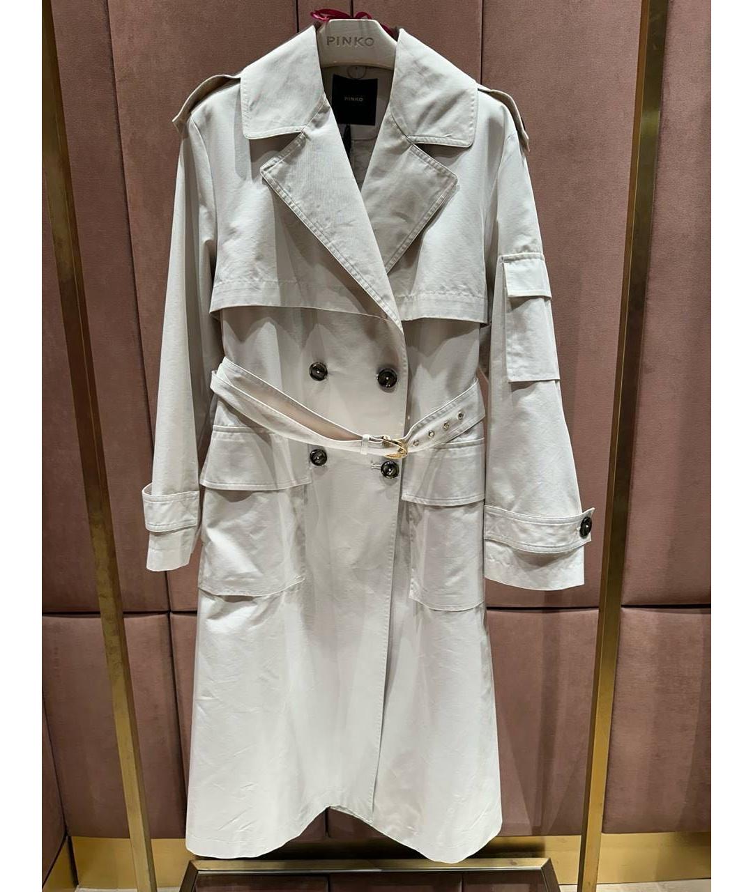 PINKO Бежевый хлопковый тренч/плащ, фото 5