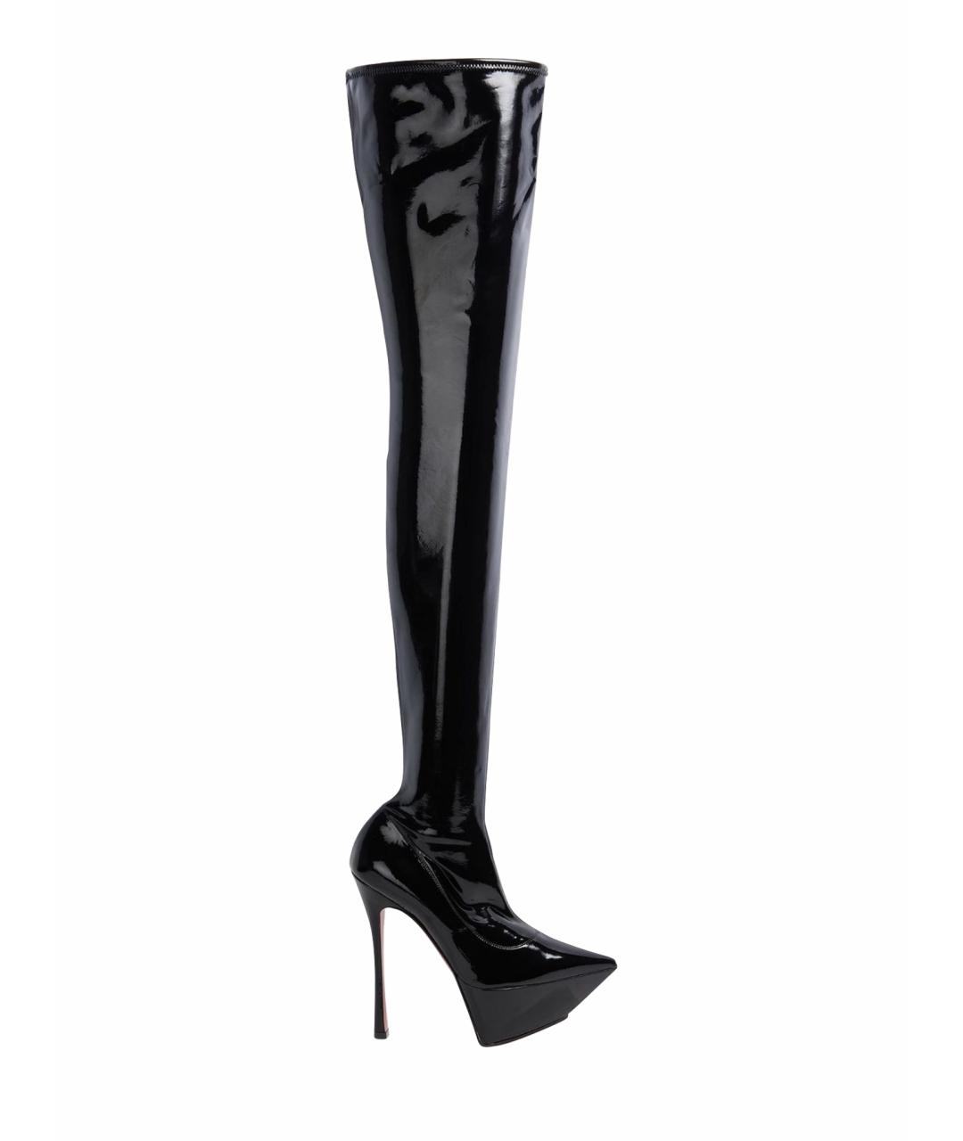 Amina Muaddi Черные ботфорты, фото 1