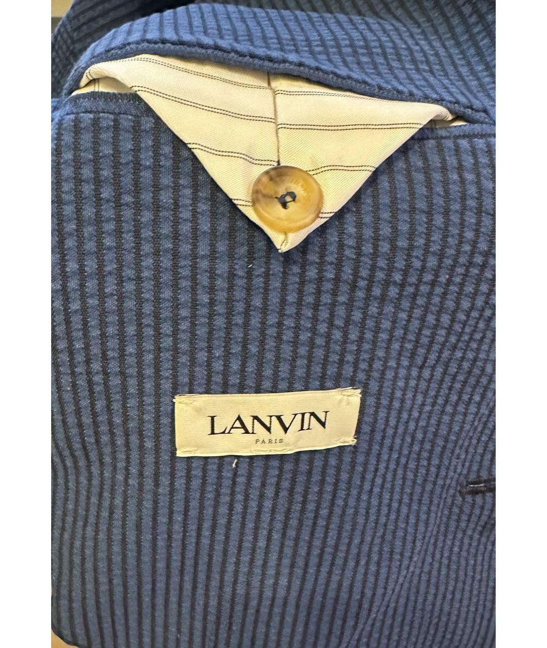 LANVIN Темно-синий хлопковый жакет/пиджак, фото 3