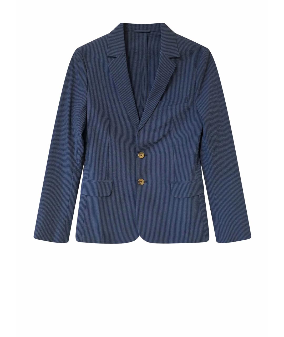 LANVIN Темно-синий хлопковый жакет/пиджак, фото 1