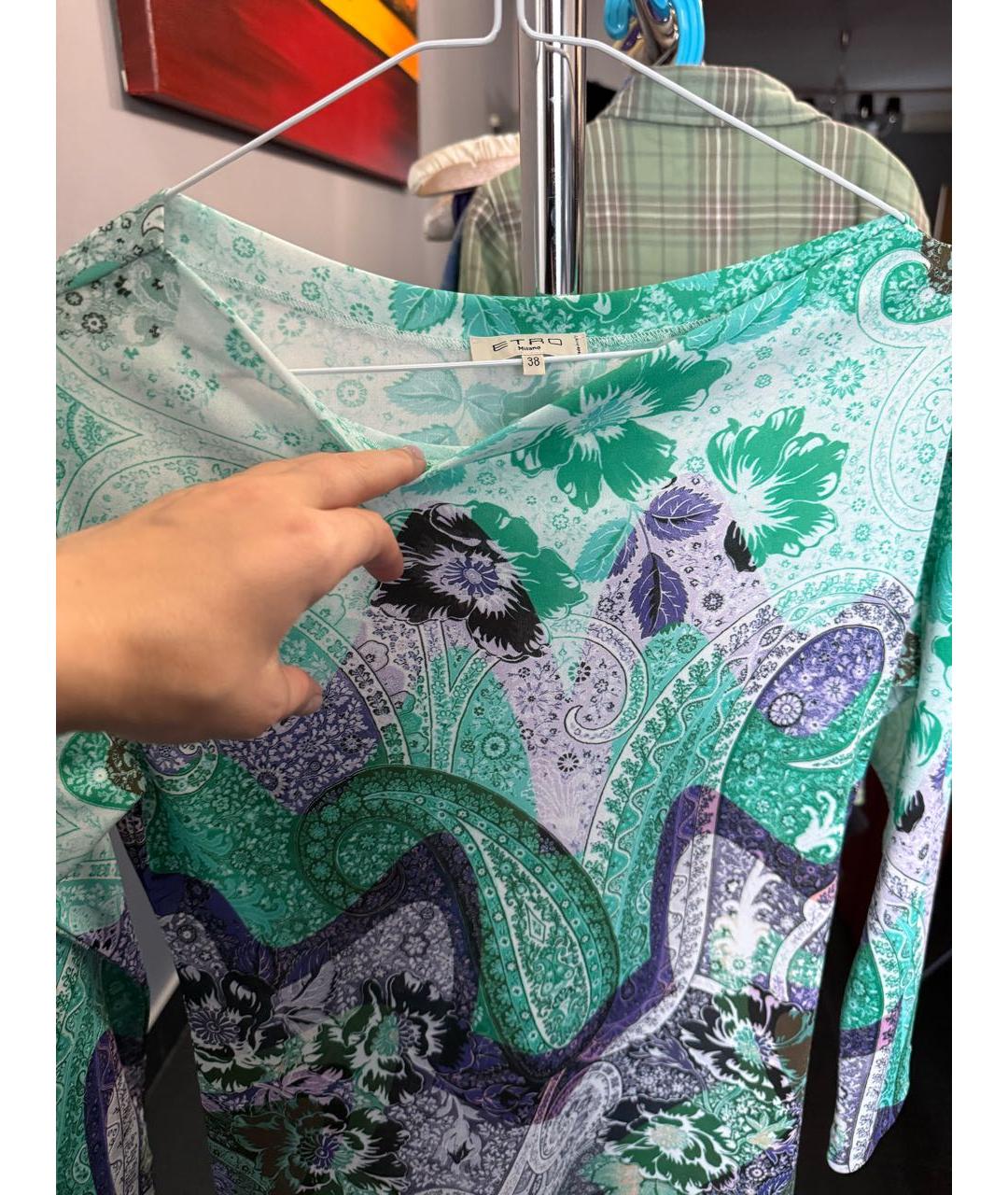 ETRO Бирюзовое повседневное платье, фото 3