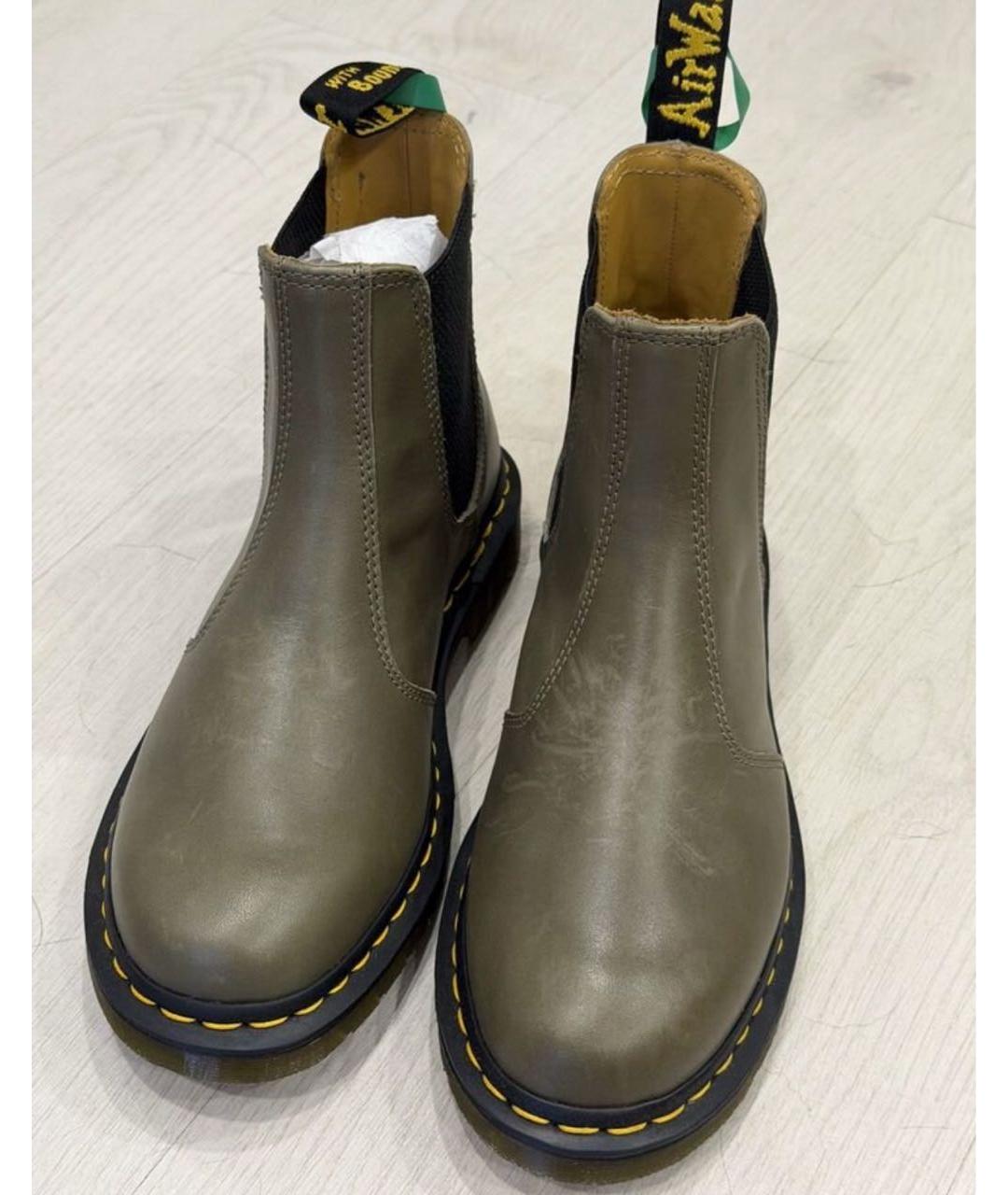 DR. MARTENS Хаки кожаные ботинки, фото 6