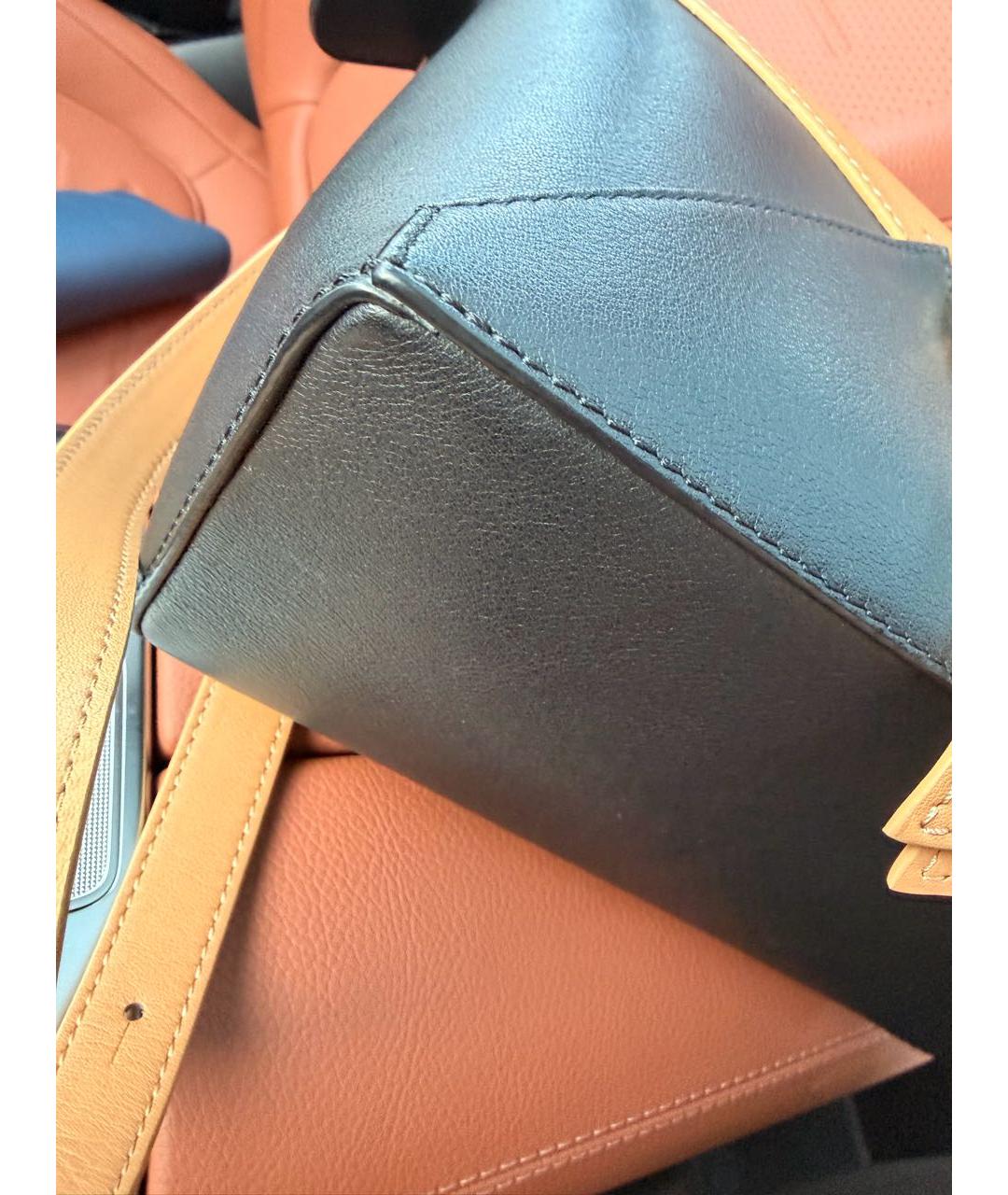 LOEWE Черная кожаная сумка с короткими ручками, фото 8