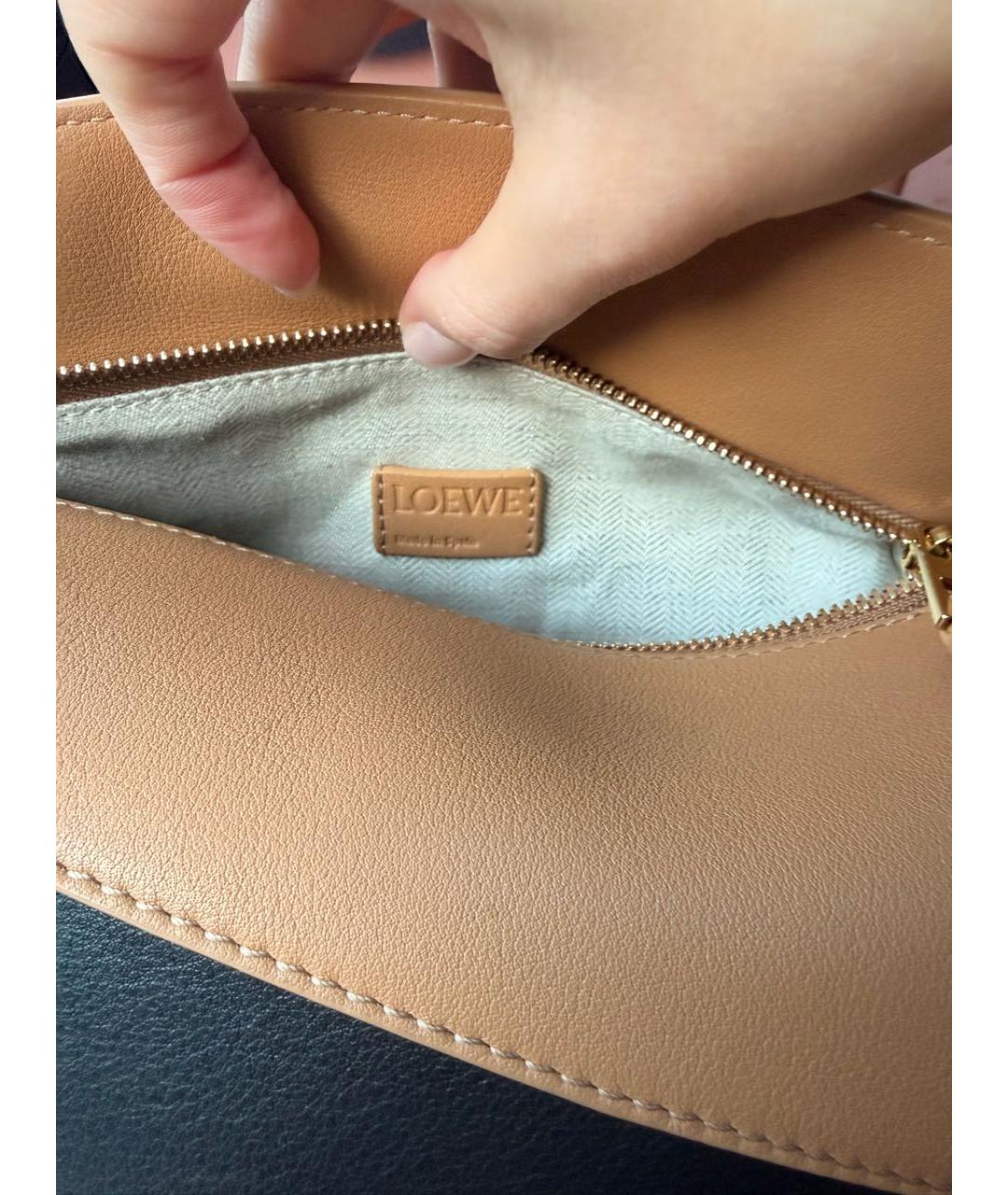 LOEWE Черная кожаная сумка с короткими ручками, фото 4