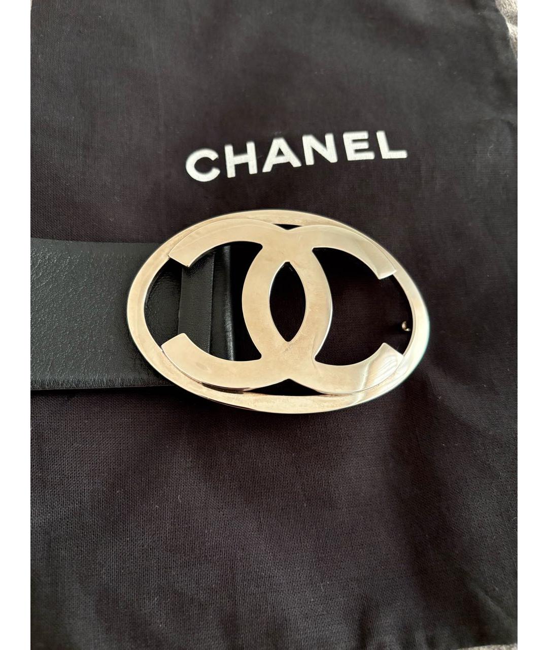 CHANEL Черный кожаный ремень, фото 2