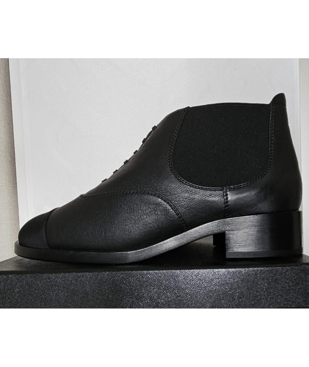 CHANEL Черные кожаные ботинки, фото 9