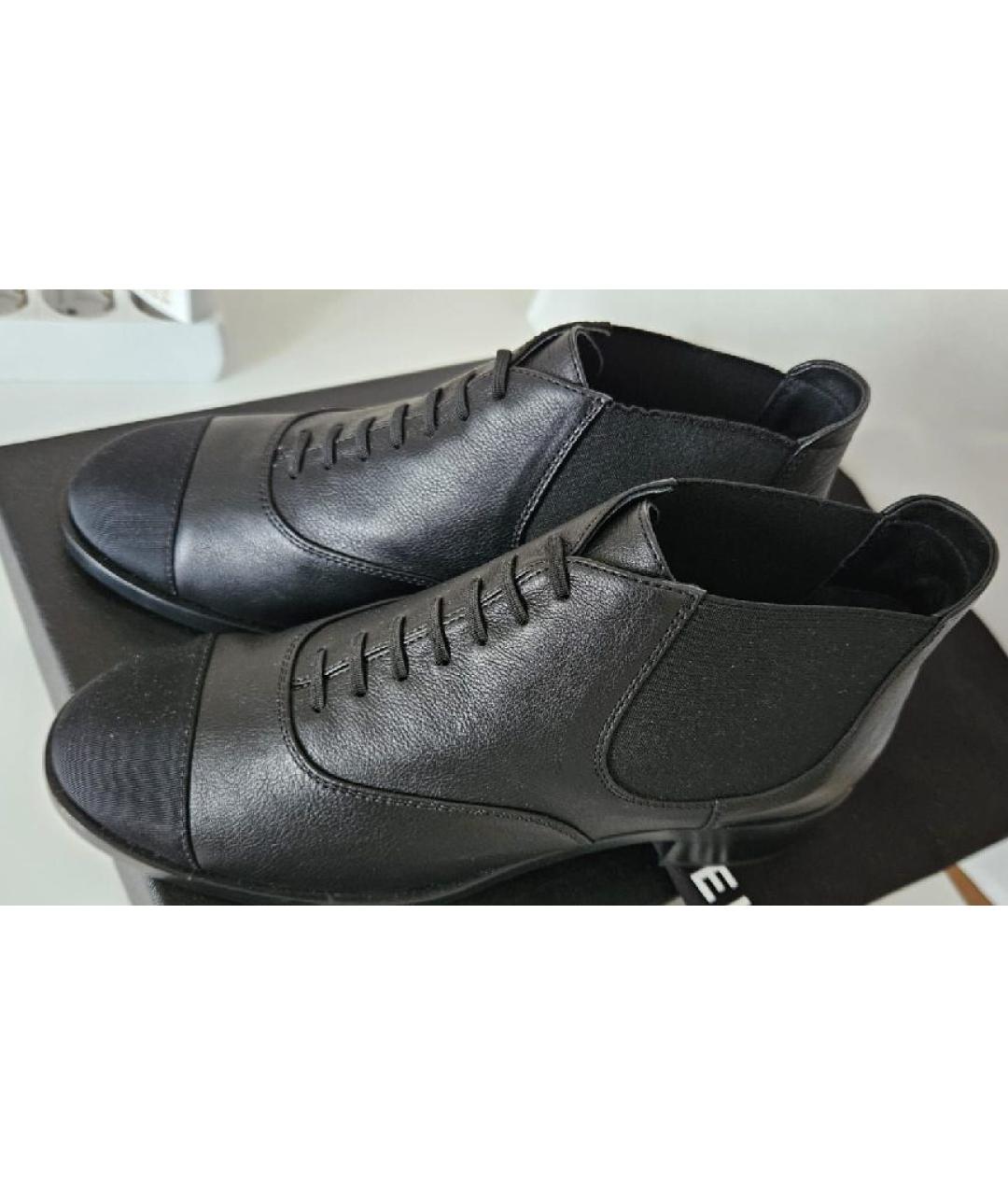 CHANEL Черные кожаные ботинки, фото 3